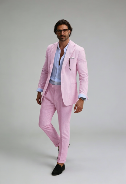 Pak Heren Slim Fit Tweedelig | Gestreept met Reverskraag