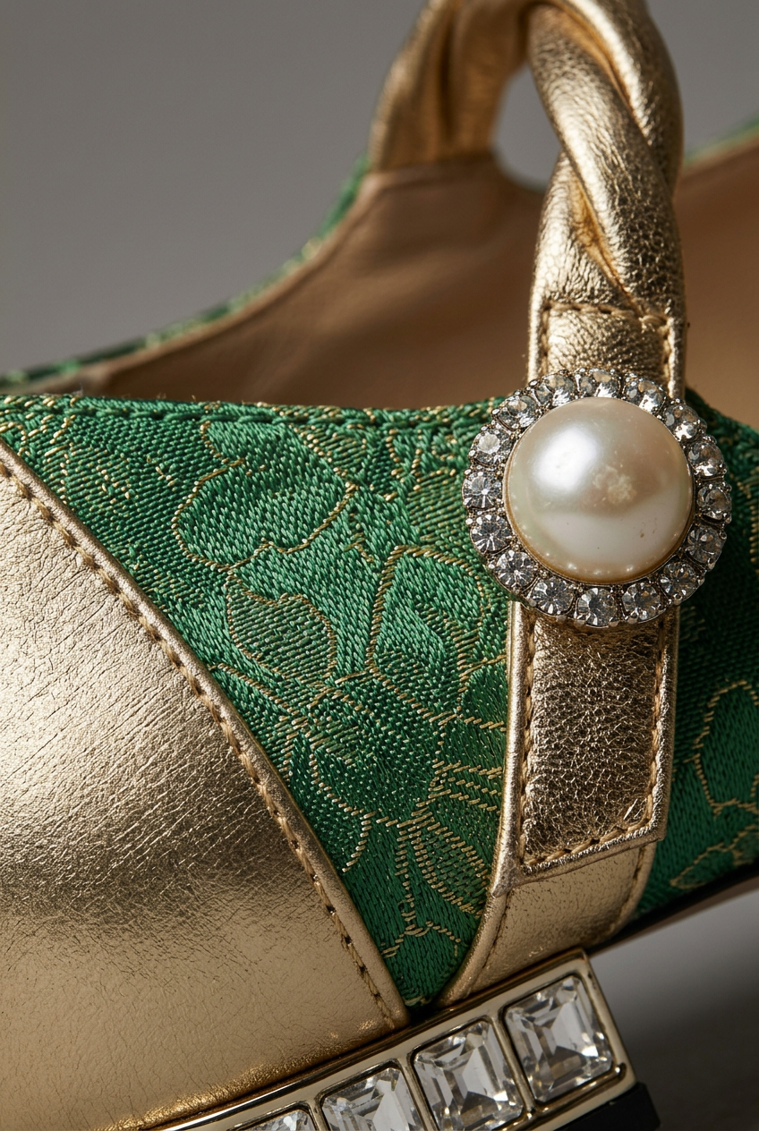 Damesschoenen met Lage Hak en Bandje | Gouden Details