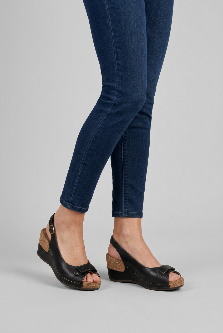 Sandalen Dames met Sleehak | Slingback met Open Teen
