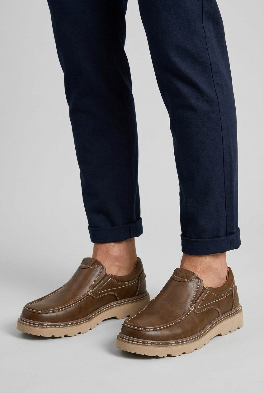 Instappers Heren met Dikke Zool | Mocassin Stijl Casual