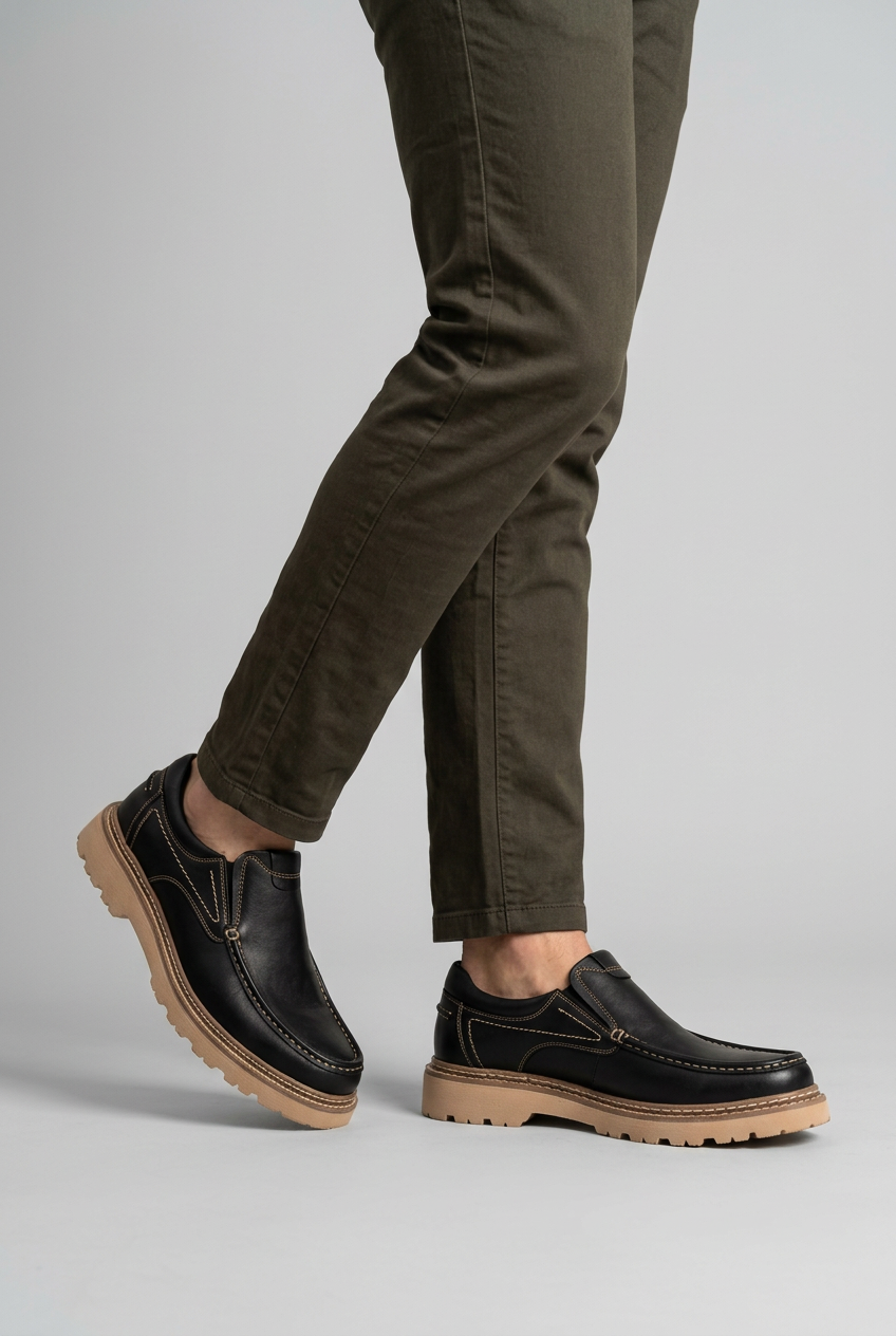 Instappers Heren met Dikke Zool | Mocassin Stijl Casual