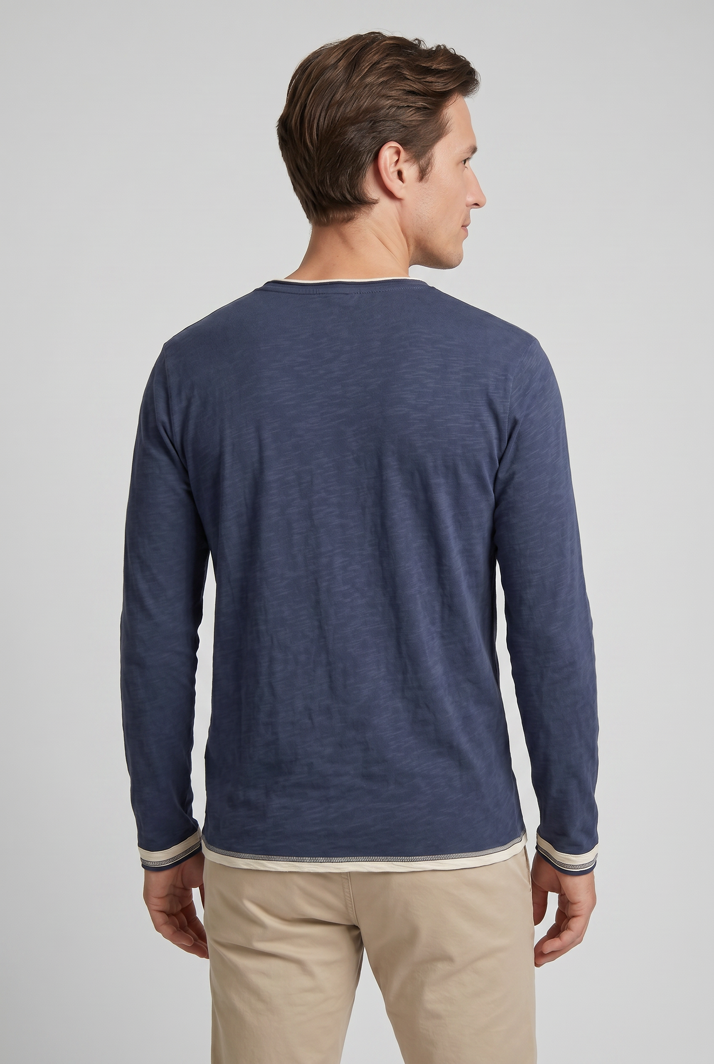 Heren Shirt Met Lange Mouwen En Ronde hals | Slim Fit