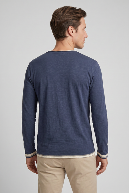 Heren Shirt Met Lange Mouwen En Ronde hals | Slim Fit