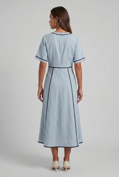Zomerjurk Dames Met V-hals En Korte Mouwen | Maxi