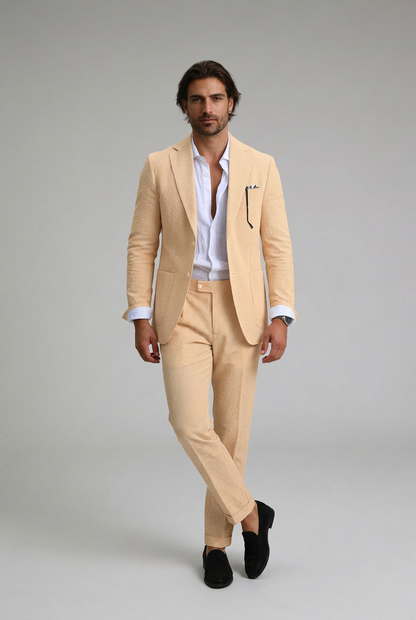 Pak Heren Slim Fit Tweedelig | Gestreept met Reverskraag