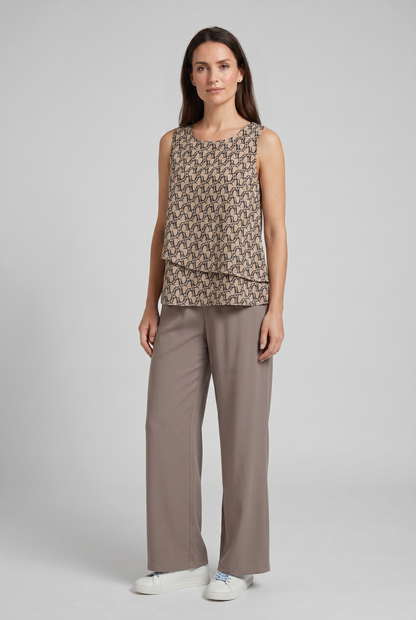 Dames Set Tweedelig Zomer | Mouwloze Top met Wijde Broek