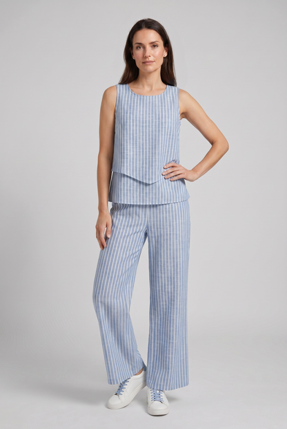 Dames Set Tweedelig Zomer | Mouwloze Top met Wijde Broek