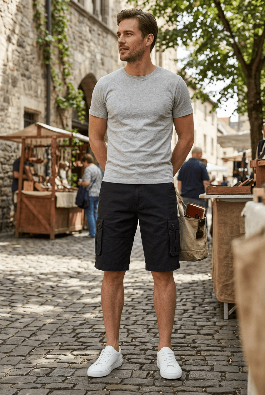 Heren Korte Broek Cargo | Klepzakken & Riemlussen