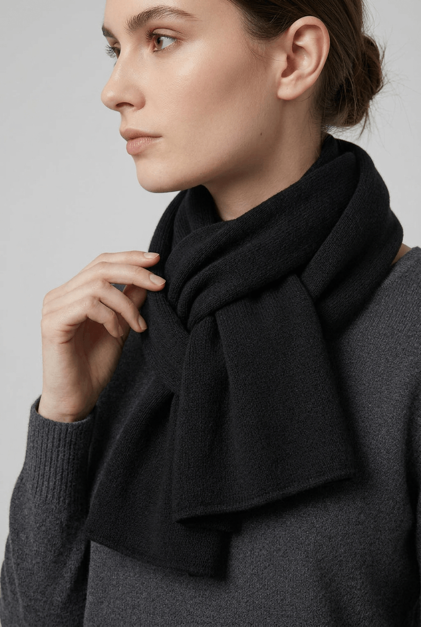 Unisex geribbelde sjaal winter | Effen ribpatroon