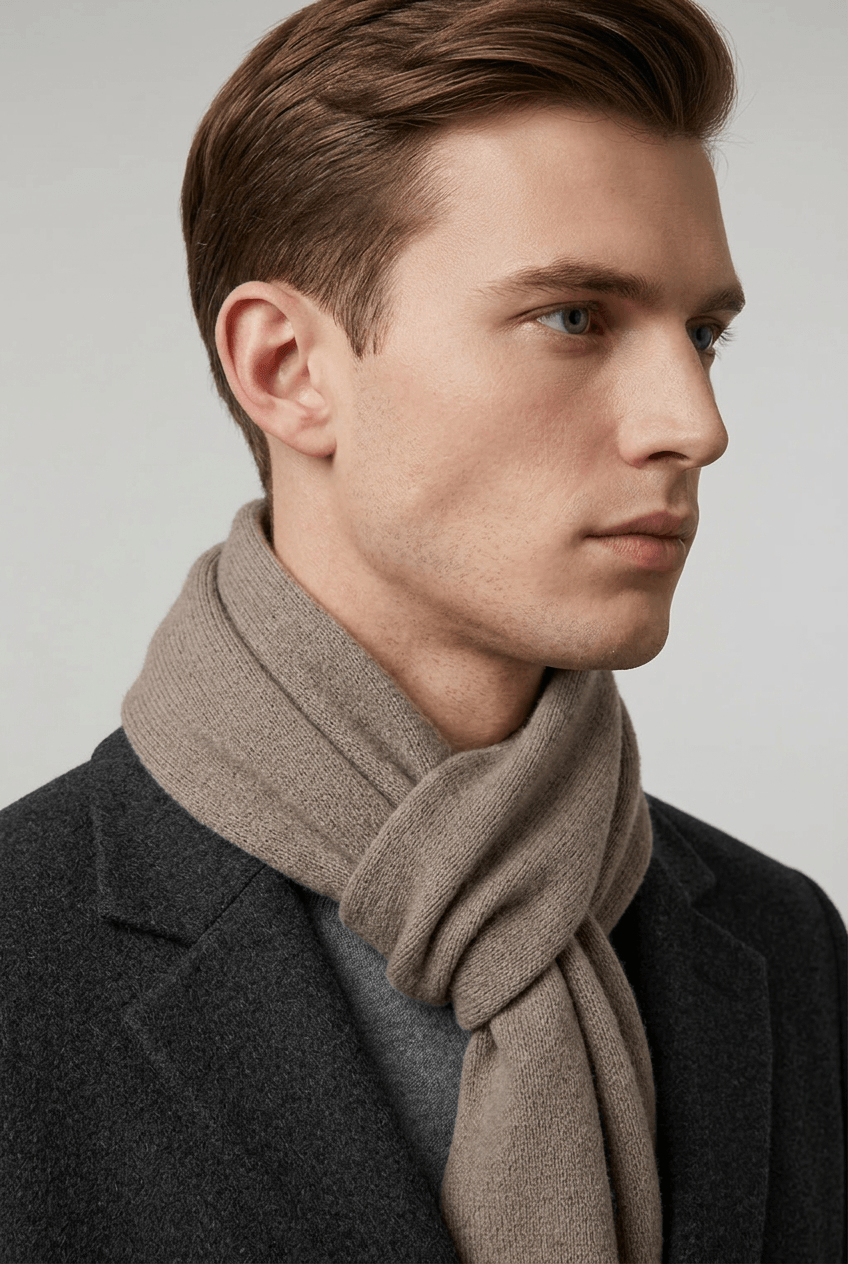 Unisex geribbelde sjaal winter | Effen ribpatroon