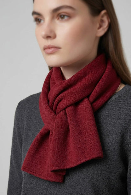 Unisex geribbelde sjaal winter | Effen ribpatroon