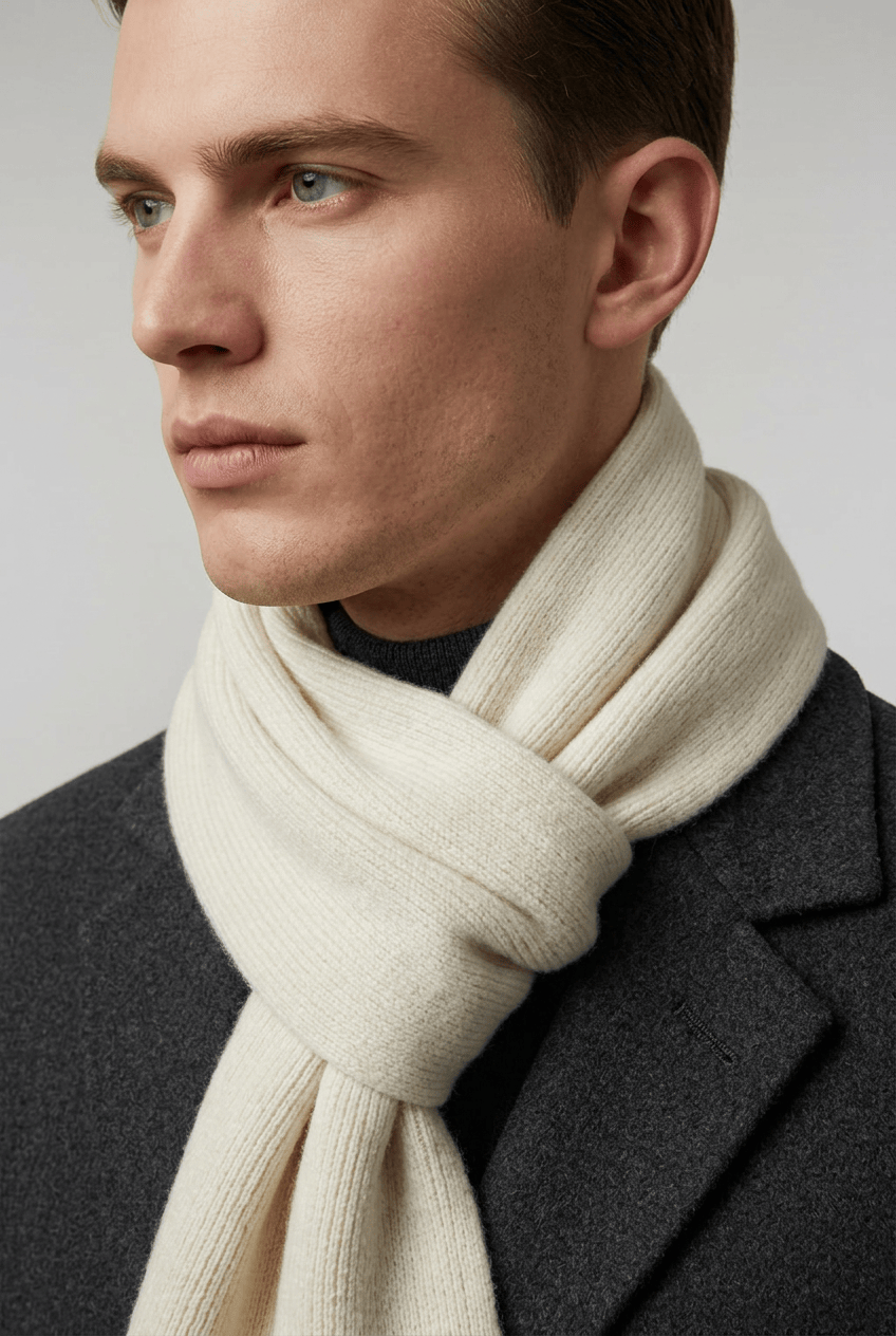 Unisex geribbelde sjaal winter | Effen ribpatroon