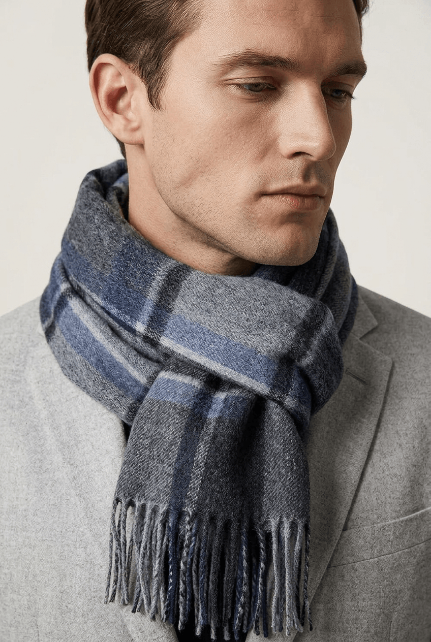 Heren sjaal casual | Geruit Plaid Dessin & Franjes