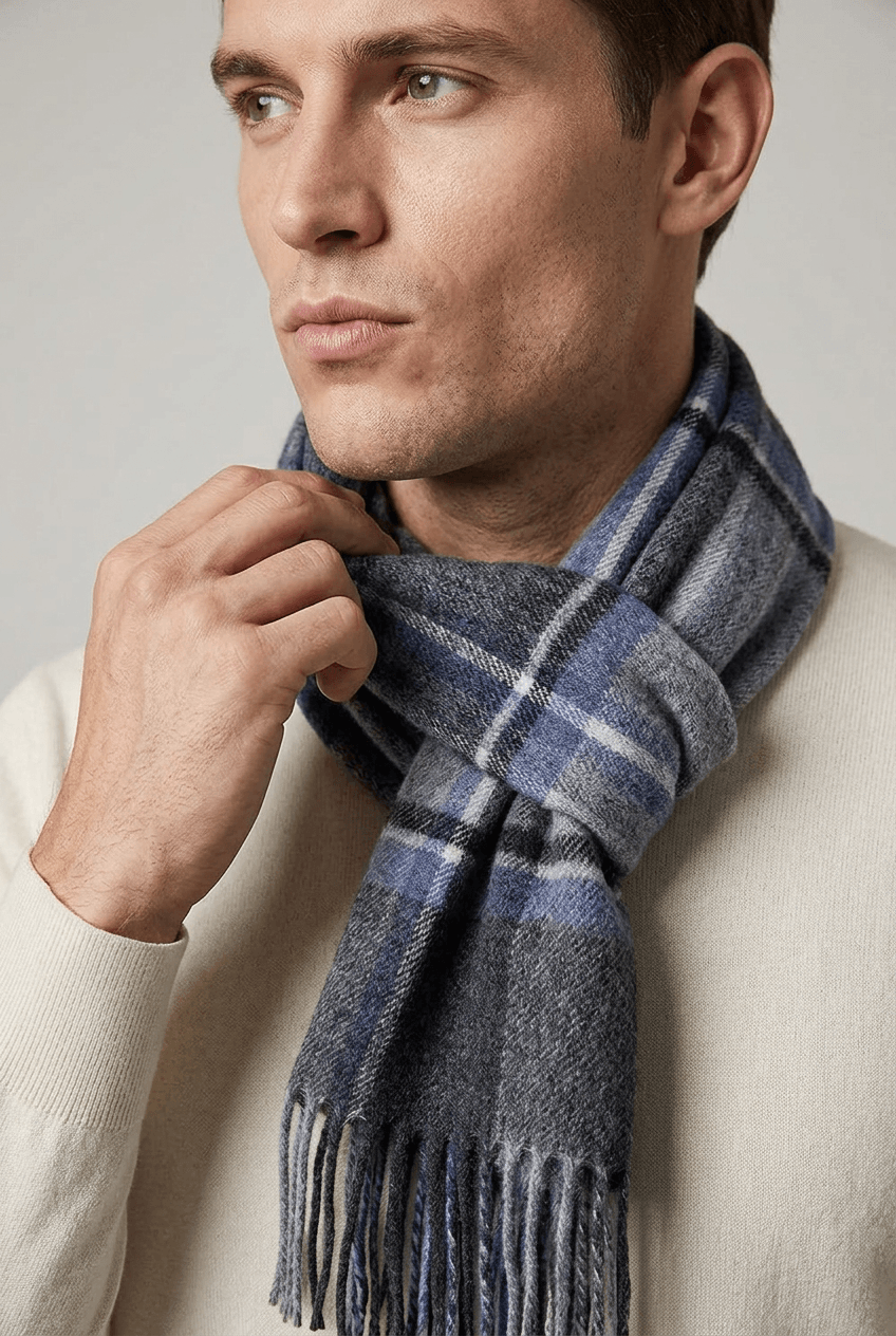 Heren sjaal casual | Geruit Plaid Dessin & Franjes