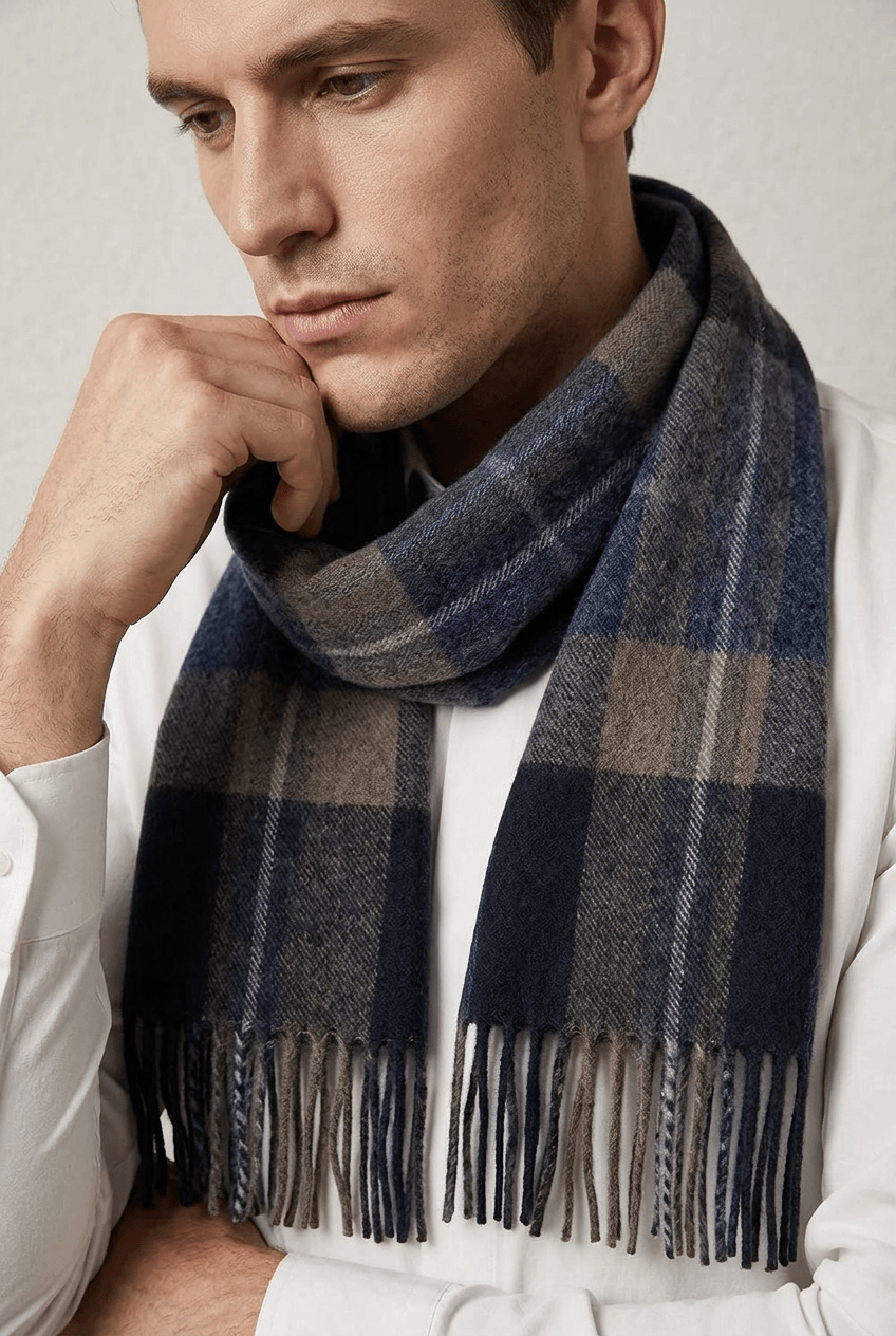 Heren sjaal casual | Geruit Plaid Dessin & Franjes