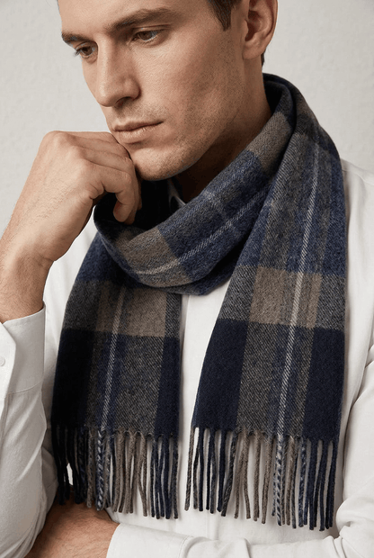 Heren sjaal casual | Geruit Plaid Dessin & Franjes