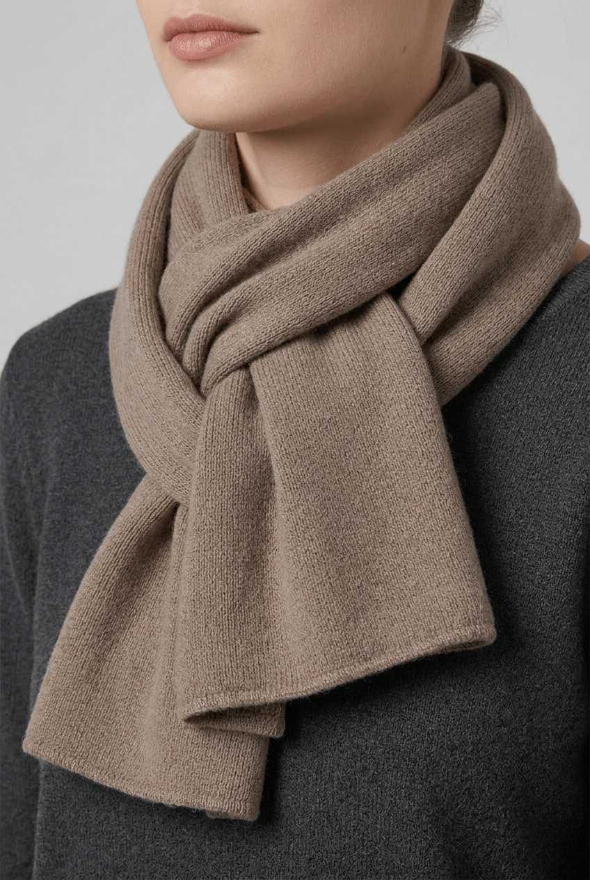Unisex geribbelde sjaal winter | Effen ribpatroon