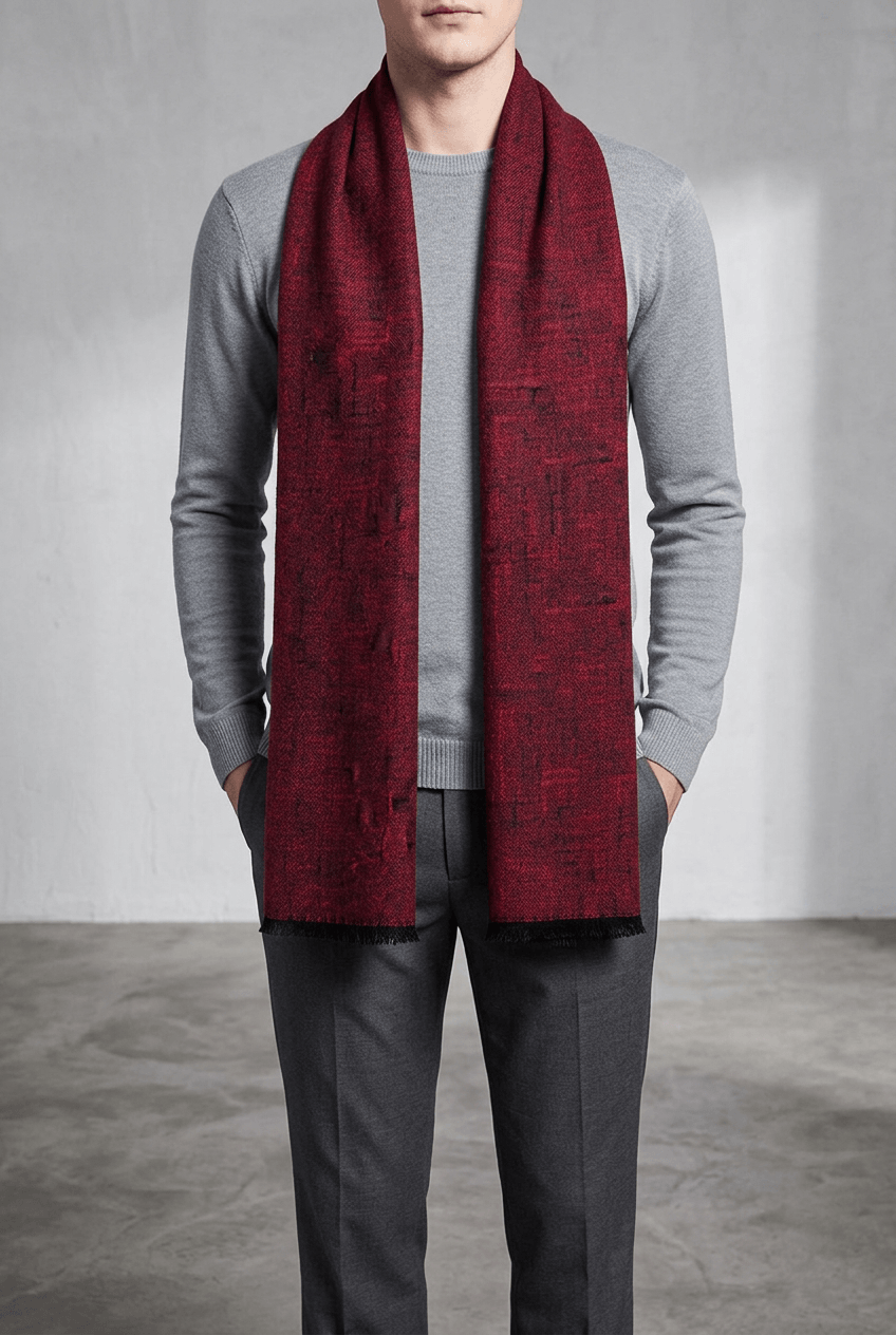Winter sjaal met franjes | Ruitpatroon of effen