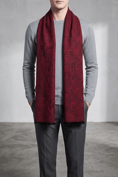 Winter sjaal met franjes | Ruitpatroon of effen