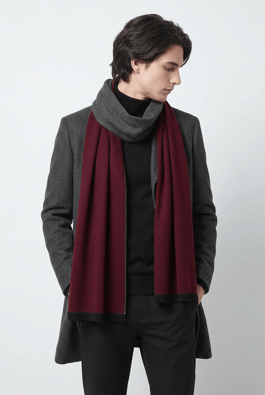 Winter sjaal met franjes | Ruitpatroon of effen