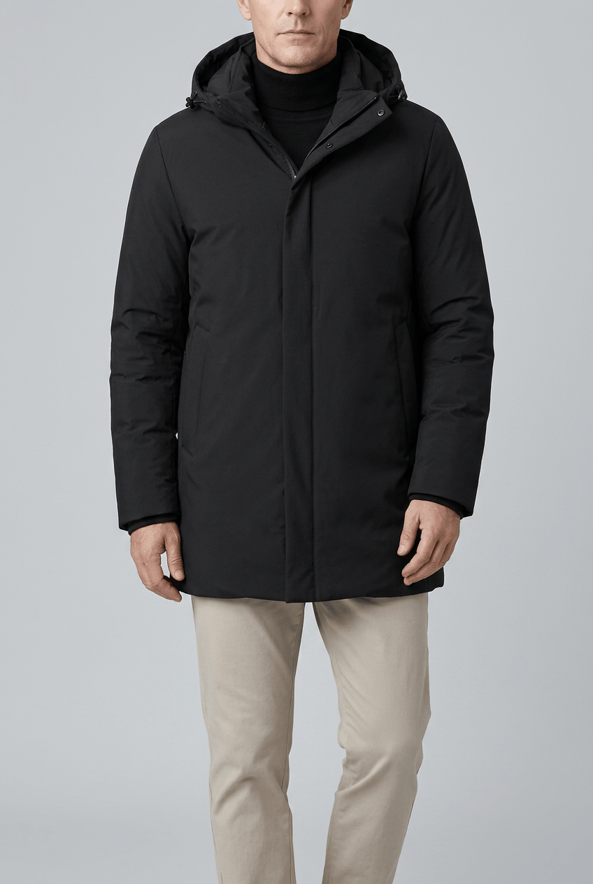Heren Winterjas met Capuchon | Hoge kraag & Rits