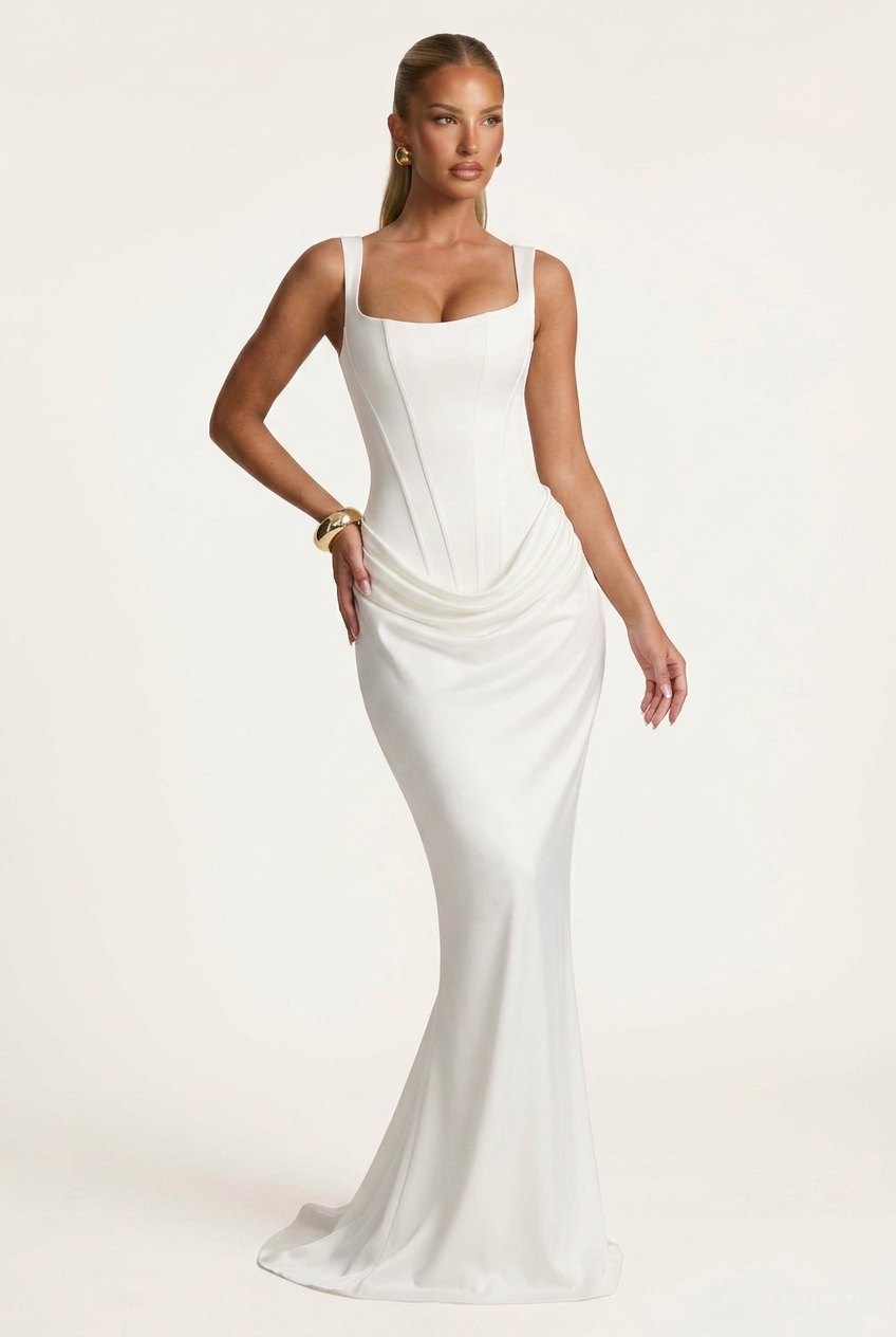 Mouwloos Jurk Bruiloft Gast Dames | Corset-stijl