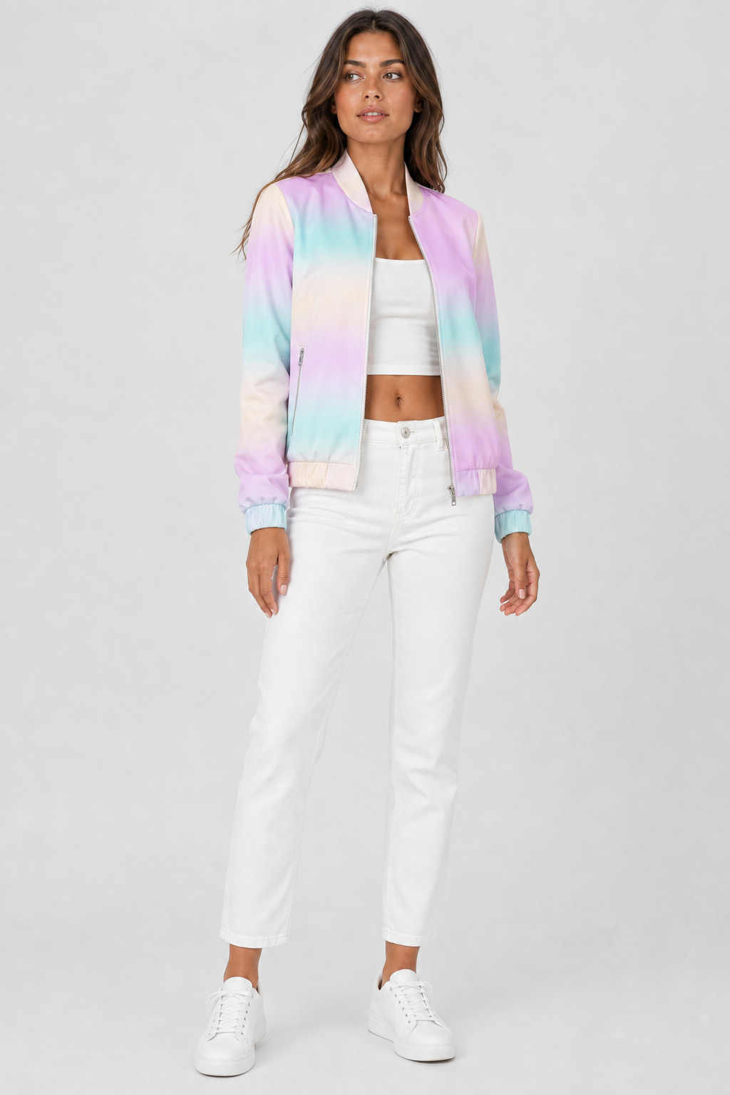 Stylish Women's Bomber Jacket | Stand-Up Collar