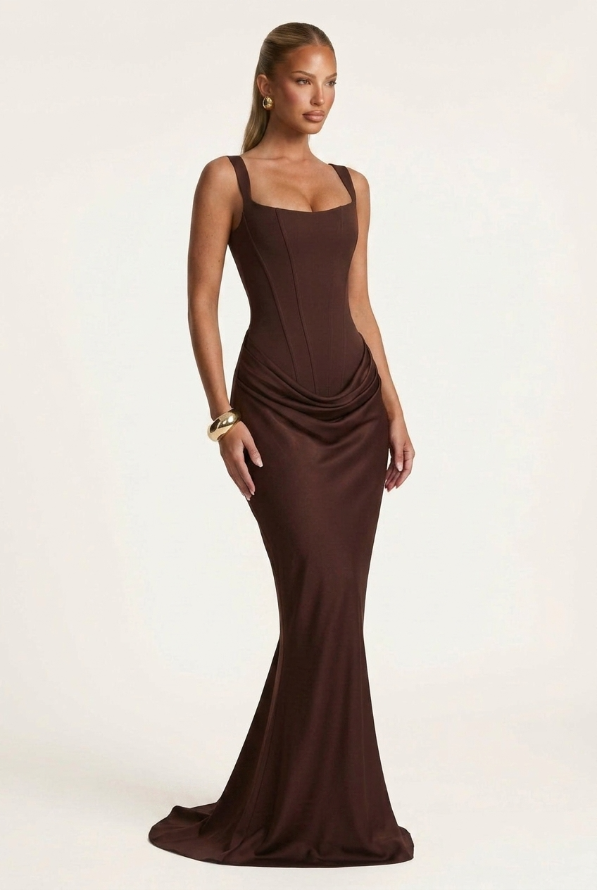 Mouwloos Jurk Bruiloft Gast Dames | Corset-stijl