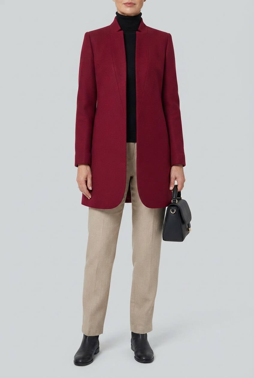 Dames Trenchcoat met Opstaande Kraag | Knoopsluiting