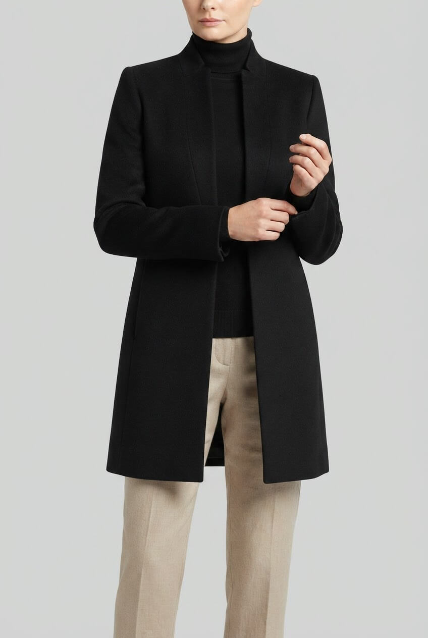 Dames Trenchcoat met Opstaande Kraag | Knoopsluiting
