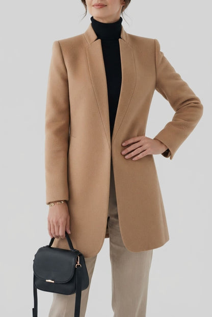 Dames Trenchcoat met Opstaande Kraag | Knoopsluiting