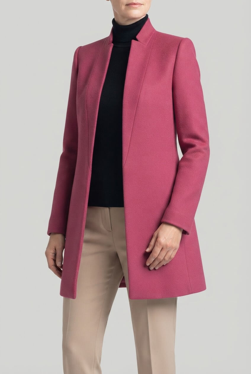 Dames Trenchcoat met Opstaande Kraag | Knoopsluiting