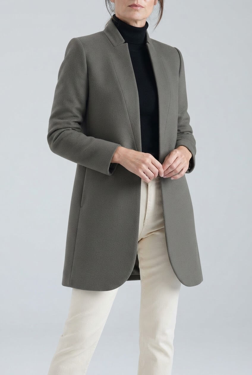 Dames Trenchcoat met Opstaande Kraag | Knoopsluiting