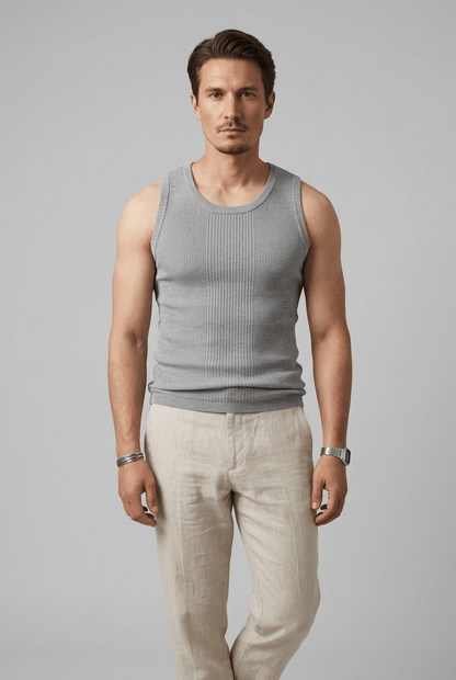 Tanktop Heren | Geribbeld met Ronde Hals & Slim Fit