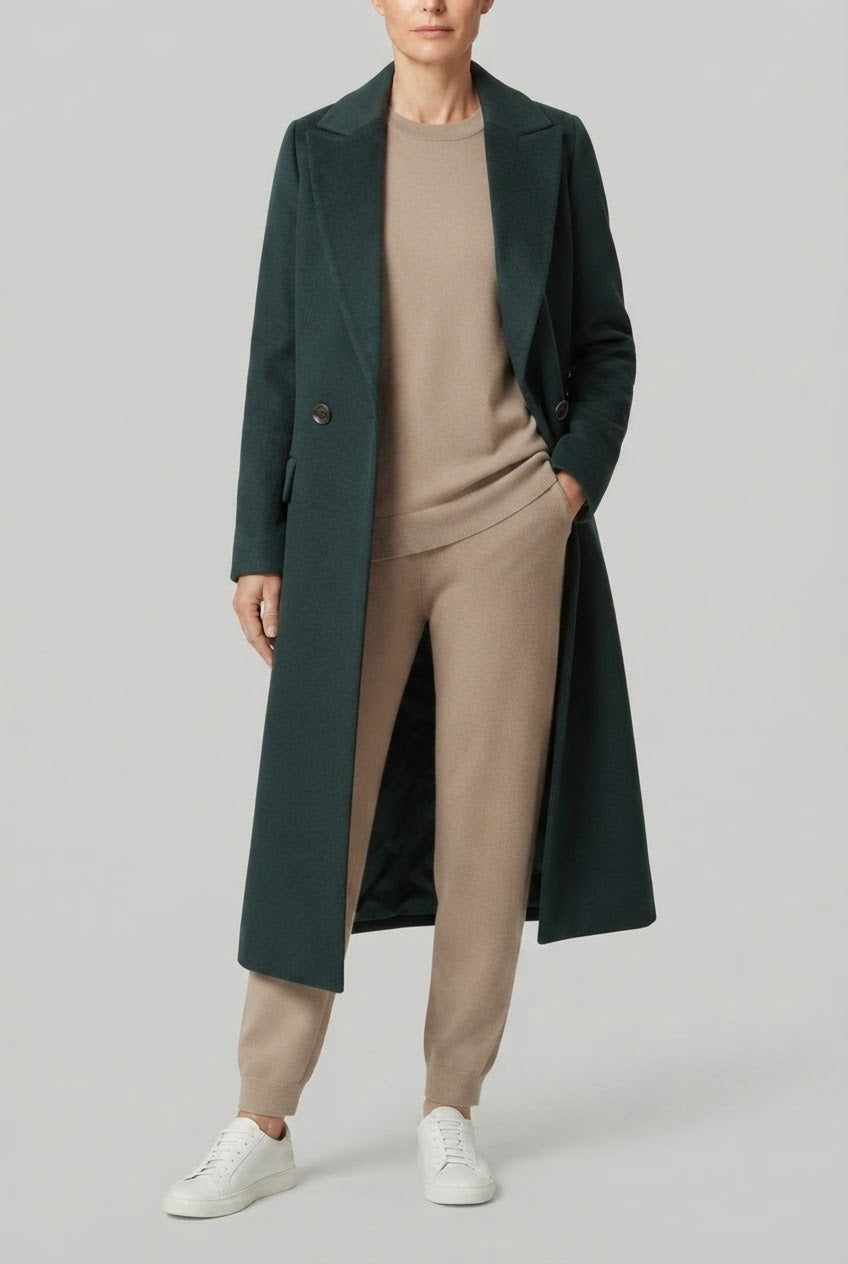 Dames Trenchcoat Lange Jas | Dubbele Knopenrij