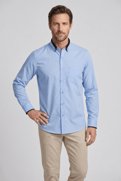 Slim Fit Shirt With Long Sleeves And Button Closure For Men | Modern