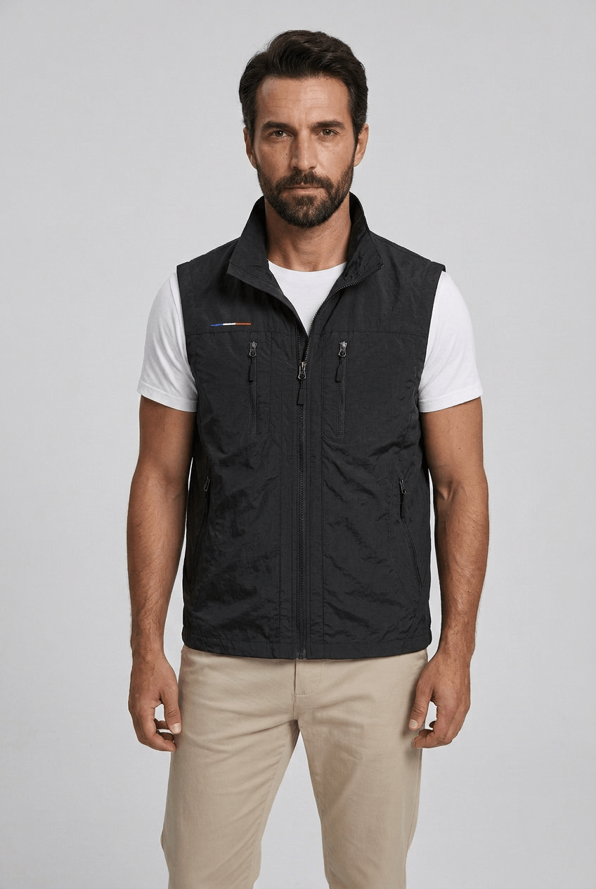 Heren Bodywarmer met Staande Kraag | Meerdere Ritszakken