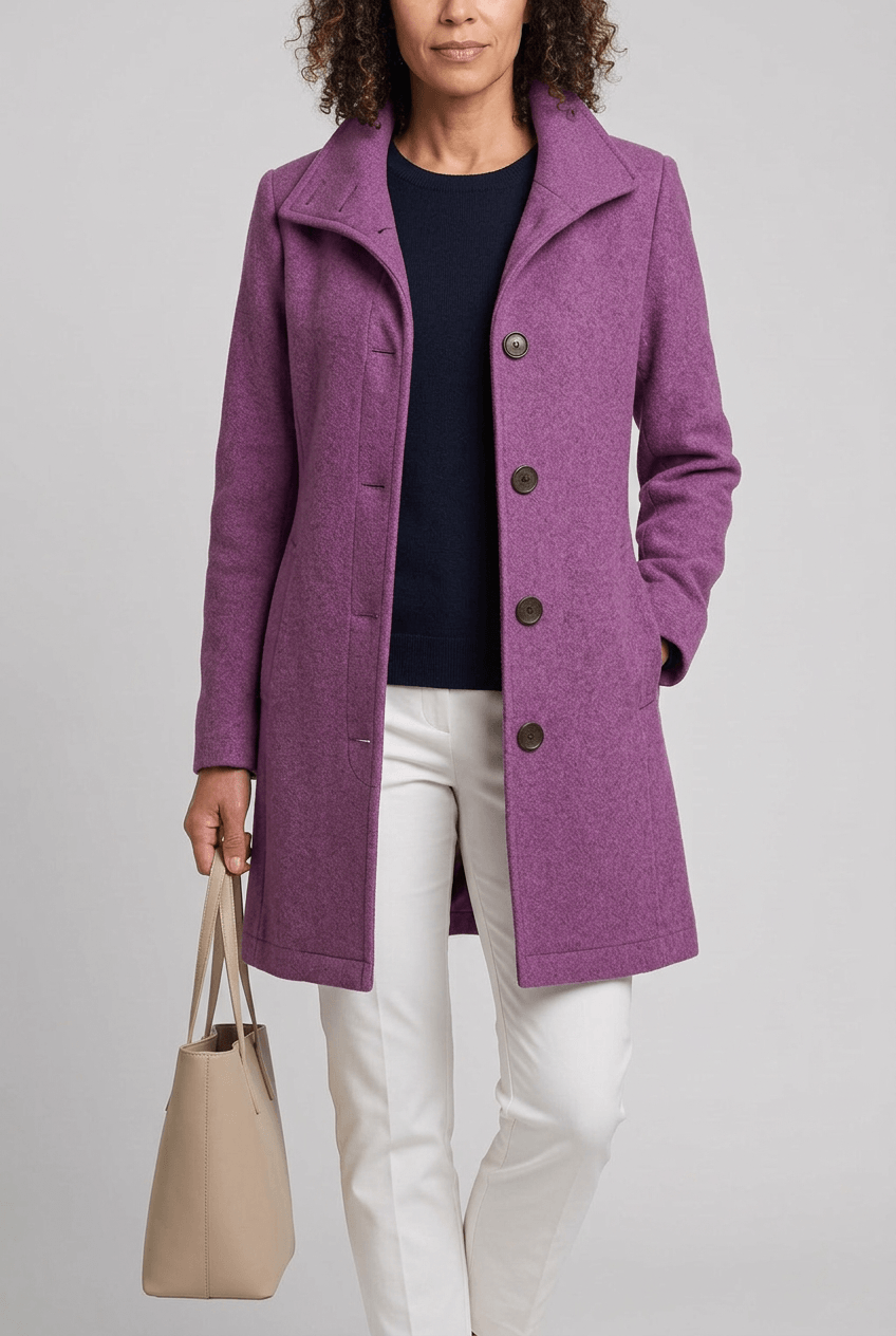 Dames jas met rechte snit | Trenchcoat & reverskraag