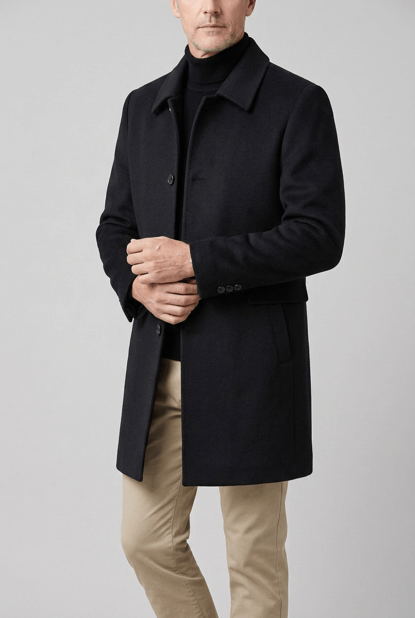 Heren puffer jacket met klepzakken | Single-breasted knoopsluiting