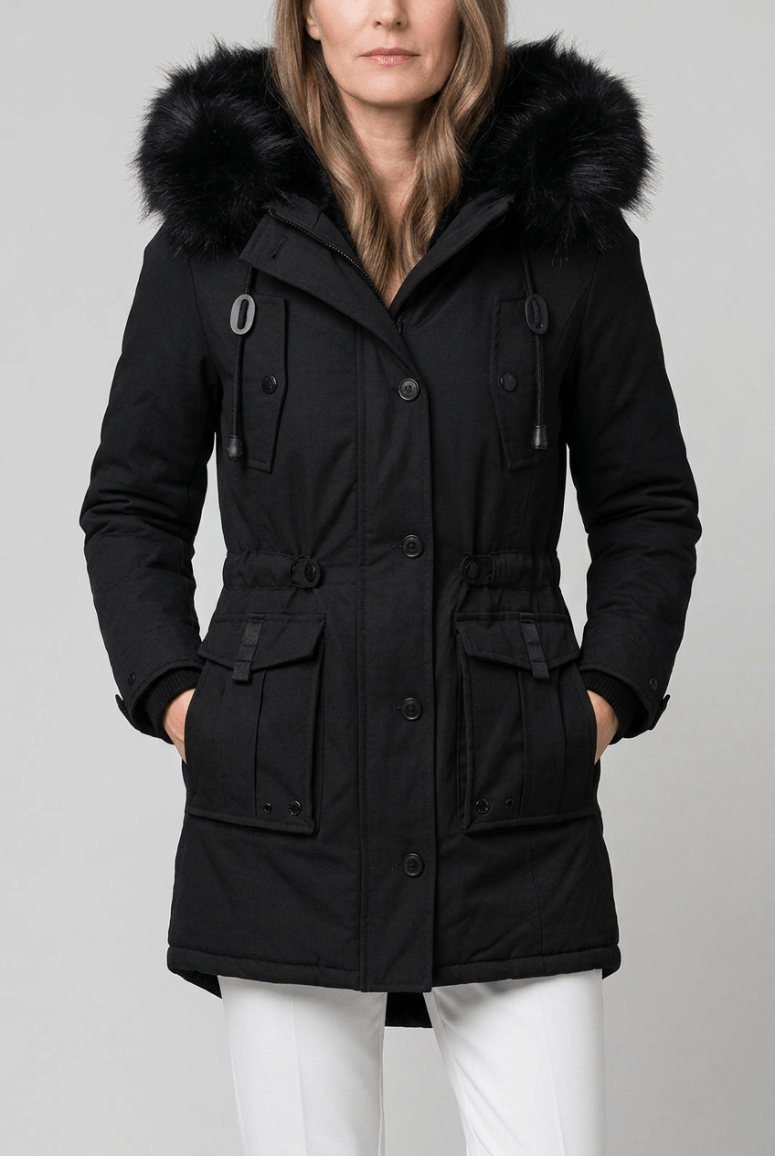 Dames Parka Winterjas | Faux Fur Capuchon & Klepzakken