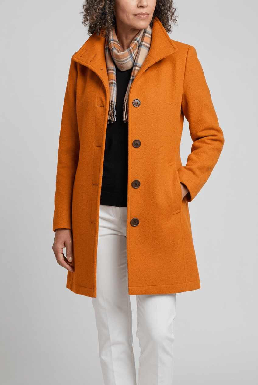 Dames jas met rechte snit | Trenchcoat & reverskraag