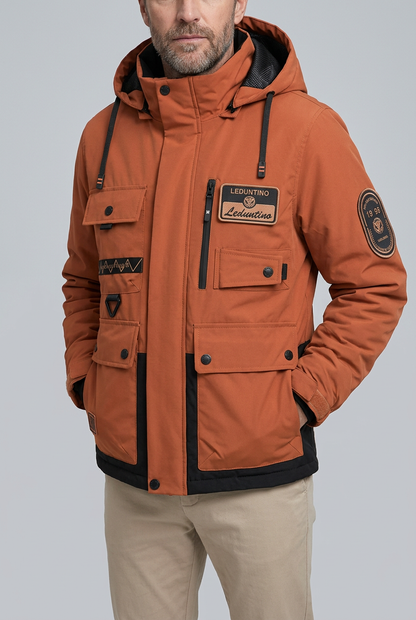 Heren Winterjas met Capuchon | Trekkoord & Klepzakken