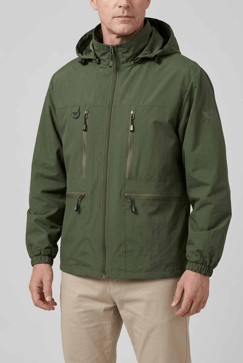 Heren Waterdichte Outdoor Jas | Capuchon & Meerdere Ritszakken