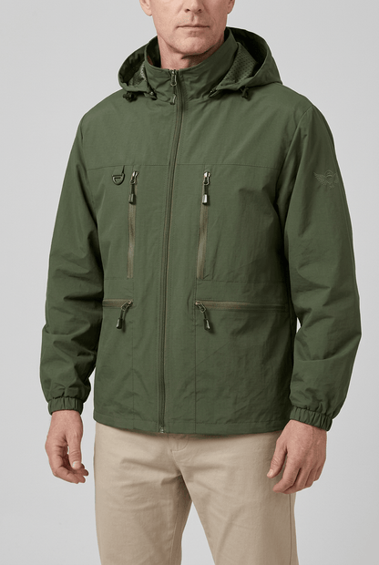 Heren Waterdichte Outdoor Jas | Capuchon & Meerdere Ritszakken