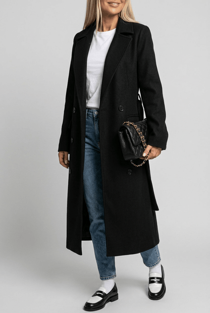 Dames Lange Trenchcoat | Ceintuur & Dubbele Knopenrij