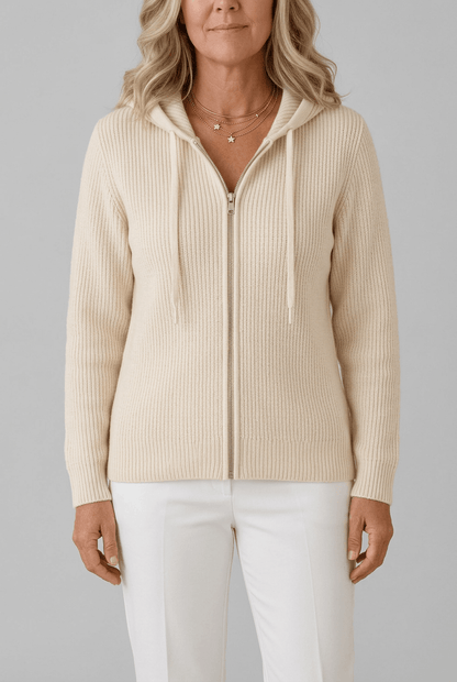 Dames Ribgebreid Vest | Capuchon & Rits