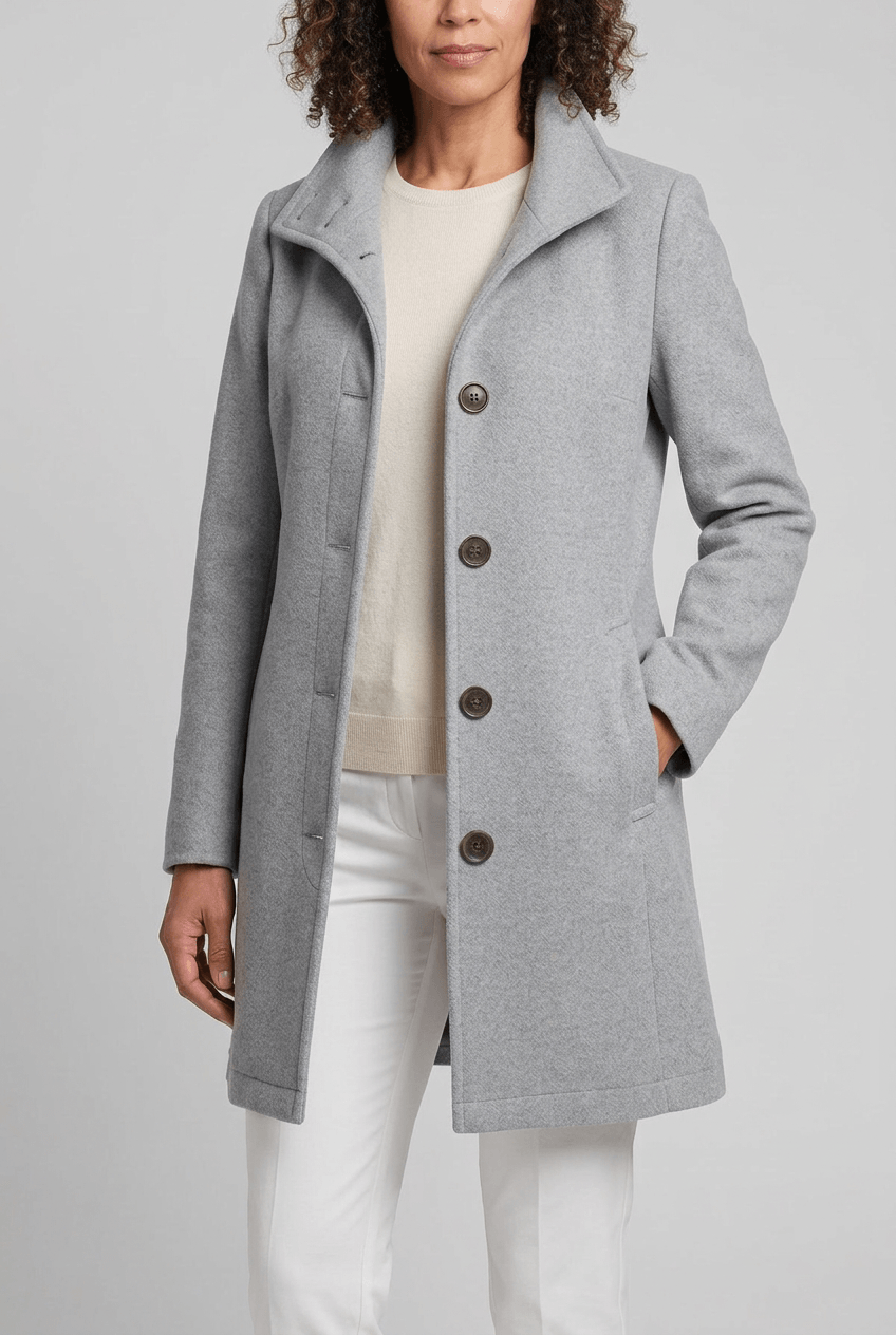Dames jas met rechte snit | Trenchcoat & reverskraag