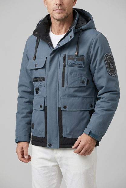 Heren Winterjas met Capuchon | Trekkoord & Klepzakken