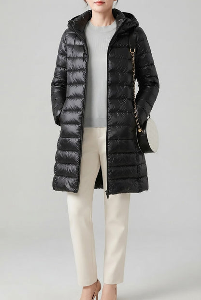 Dames Lange Puffer Winterjas | Afneembare Capuchon