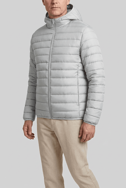 Heren gewatteerd puffer jacket | Capuchon & volledige rits